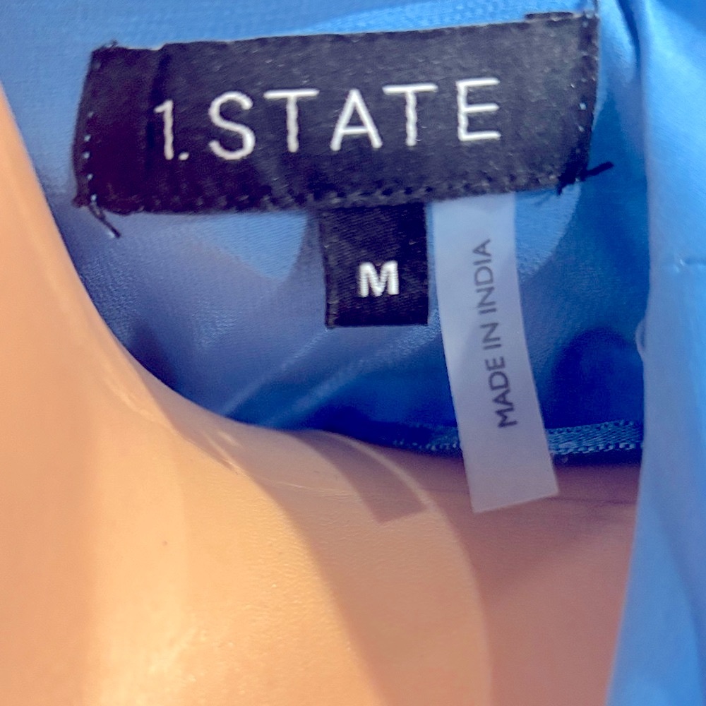 1. State Sky Blue Puff Sleeve whimsical feminine romantic Mini Dress - Picture 4 of 11